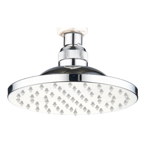 ABS Rain Round, Chrome Body, Chrome Faceplate & Self Cleaning Nozzles