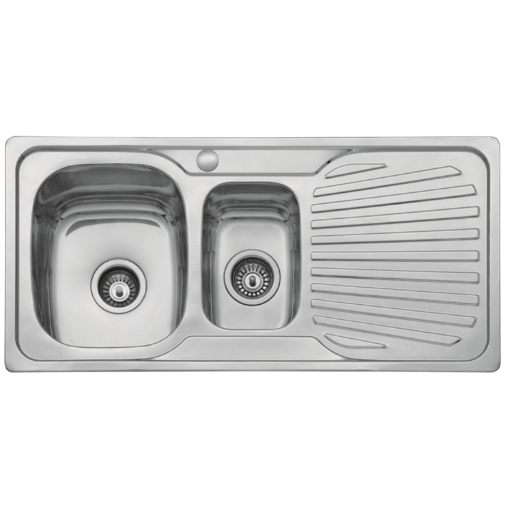 One and Half Bowl Single Drain SS Grade 304, Thick (Includes waste and bottle trap)