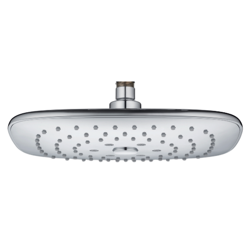 Rectangle ABS shower head, chromed plate,grey nozzles,brass ball
