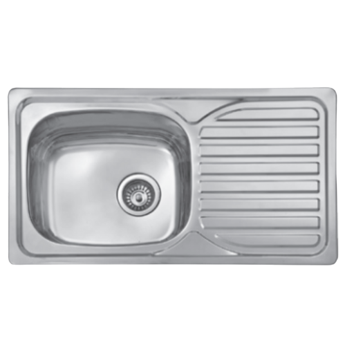 Single Bowl Single Drain SS Grade 304, Thick (Includes waste and bottle trap)